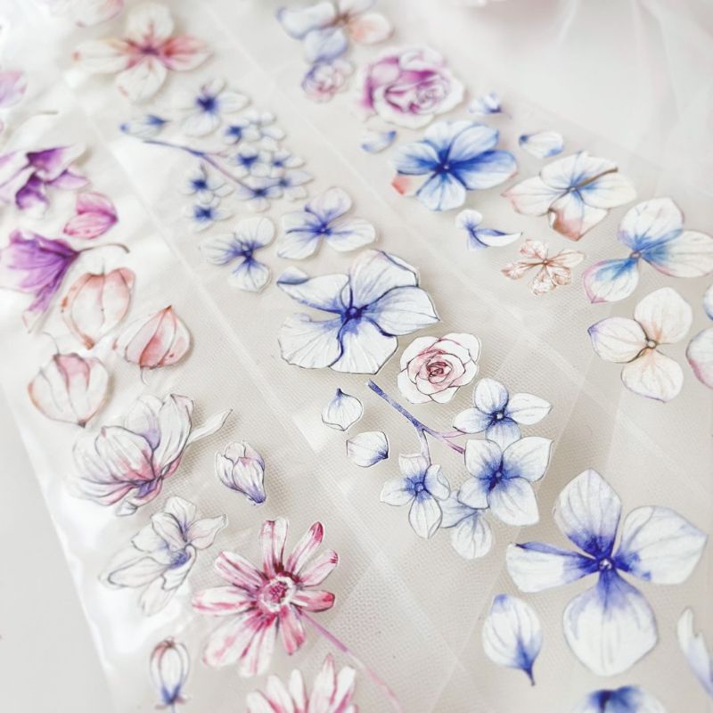 Krisna.room ♡ Time Grid Studio- 1 chu kì 1m cuộn băng dán hoa nhiều màu xinh xắn