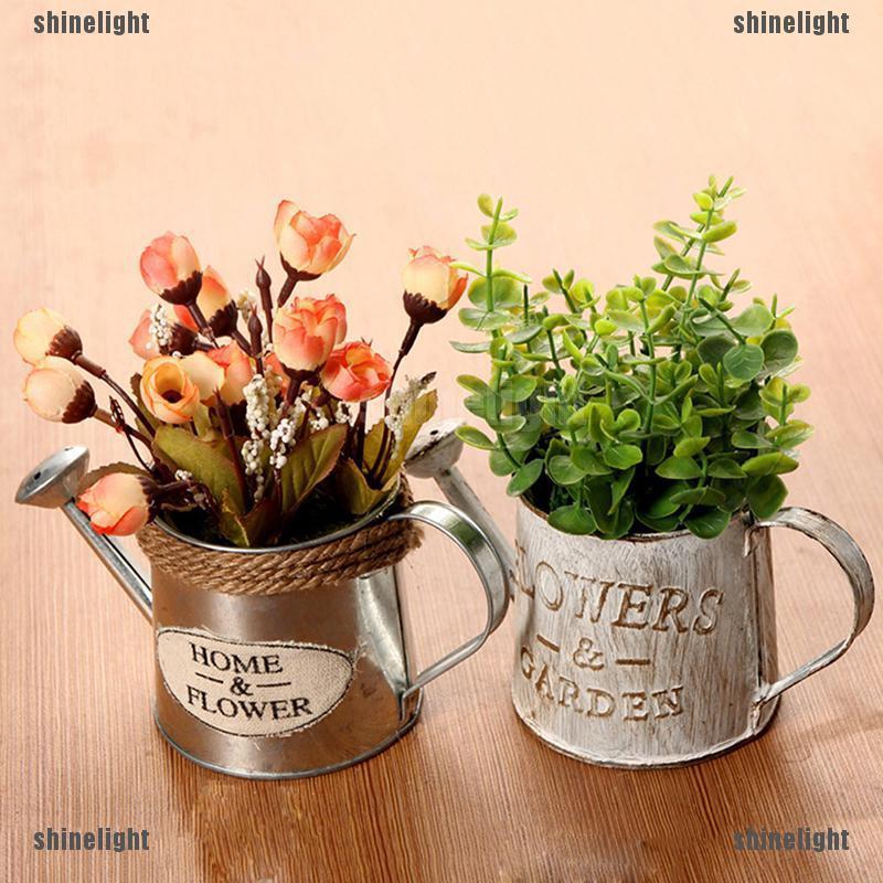 [Shine] vintage flower pot succulent planter metal plant bucket vertical garden decor [LT]