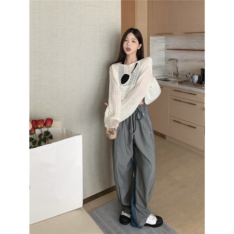 Áo Dệt Kim Tay Dài Chống Nắng Dáng Rộng Thời Trang Mùa Hè Dành Cho Nữ