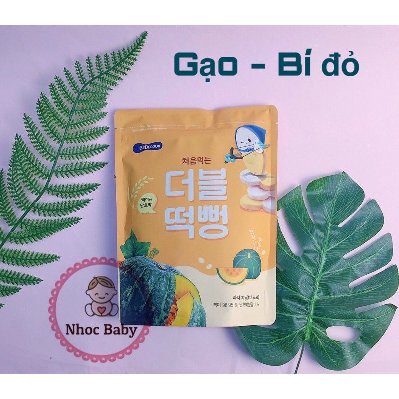 BEBECOOK | Bánh gạo hữu cơ 2 trong 1 cho bé từ 6m+ 30gr Hàn Quốc