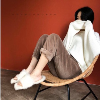 Quần nỉ lông nữ siêu ấm