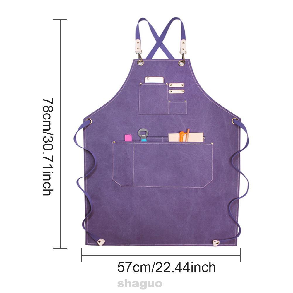 Women Mens Gardening Home Adjustable Quick Release With Pockets Thickened Work Kitchen BBQ Cross Back Straps Chef Apron