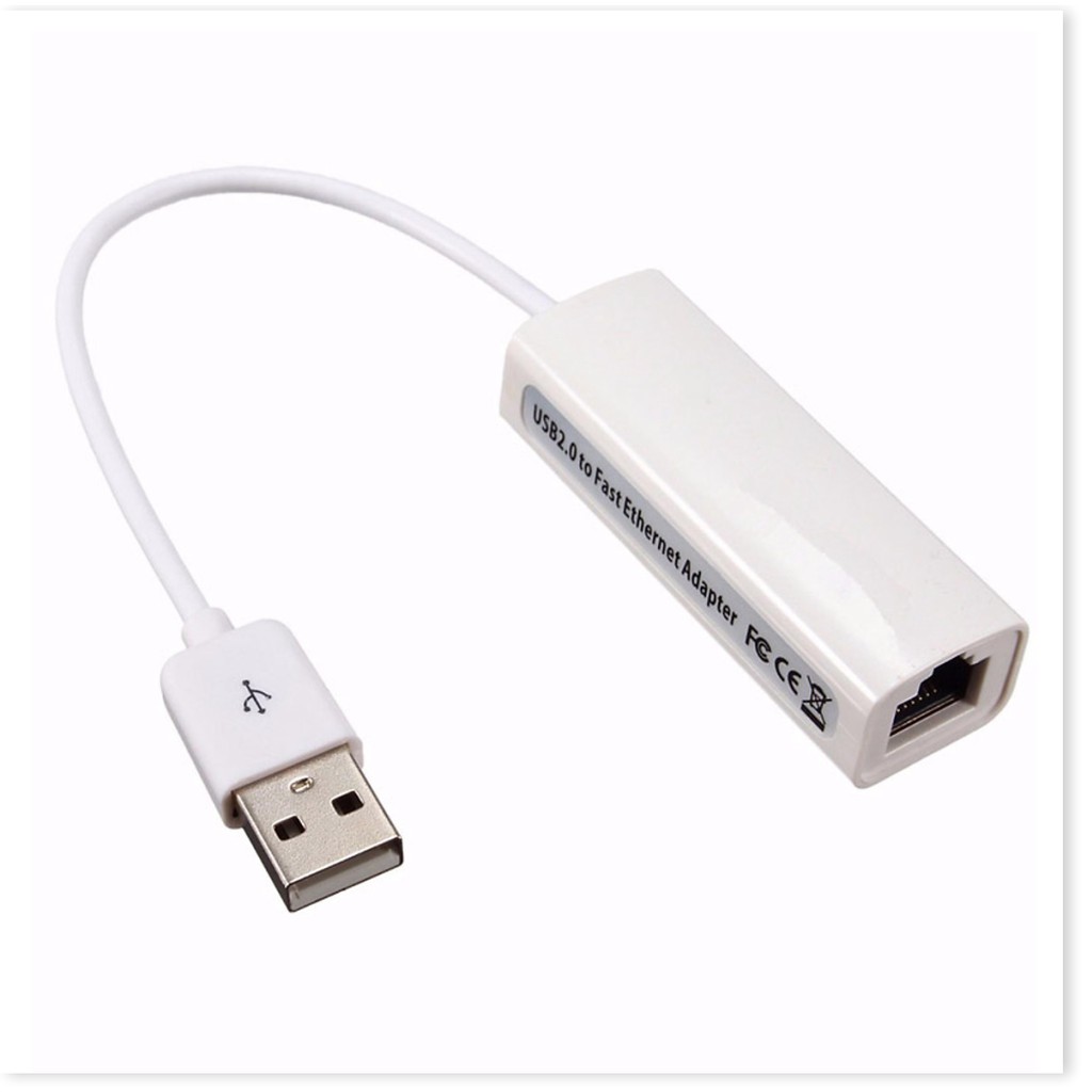 Bộ chuyển đổi USB ra LAN RJ45 (Trắng) USB 2.0 to fast Ethernet