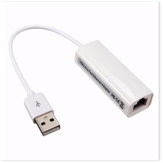 Bộ chuyển đổi USB ra LAN RJ45 (Trắng) USB 2.0 to fast Ethernet