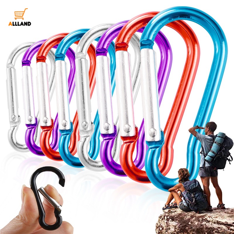 Set 5 Móc Khóa Leo Núi Hình Chữ D Bằng Thép Không Gỉ