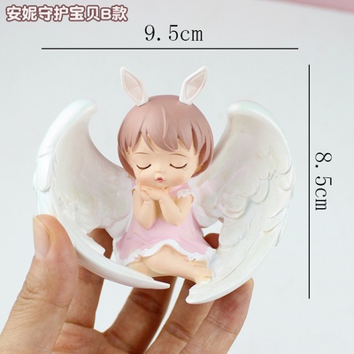 Trang trí bé gái thiên thần có cánh to - váy hồng