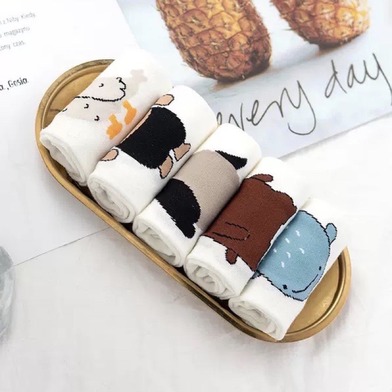 Tất nữ thấp cổ hoạ tiết các bạn thú chất liệu cotton cao cấp