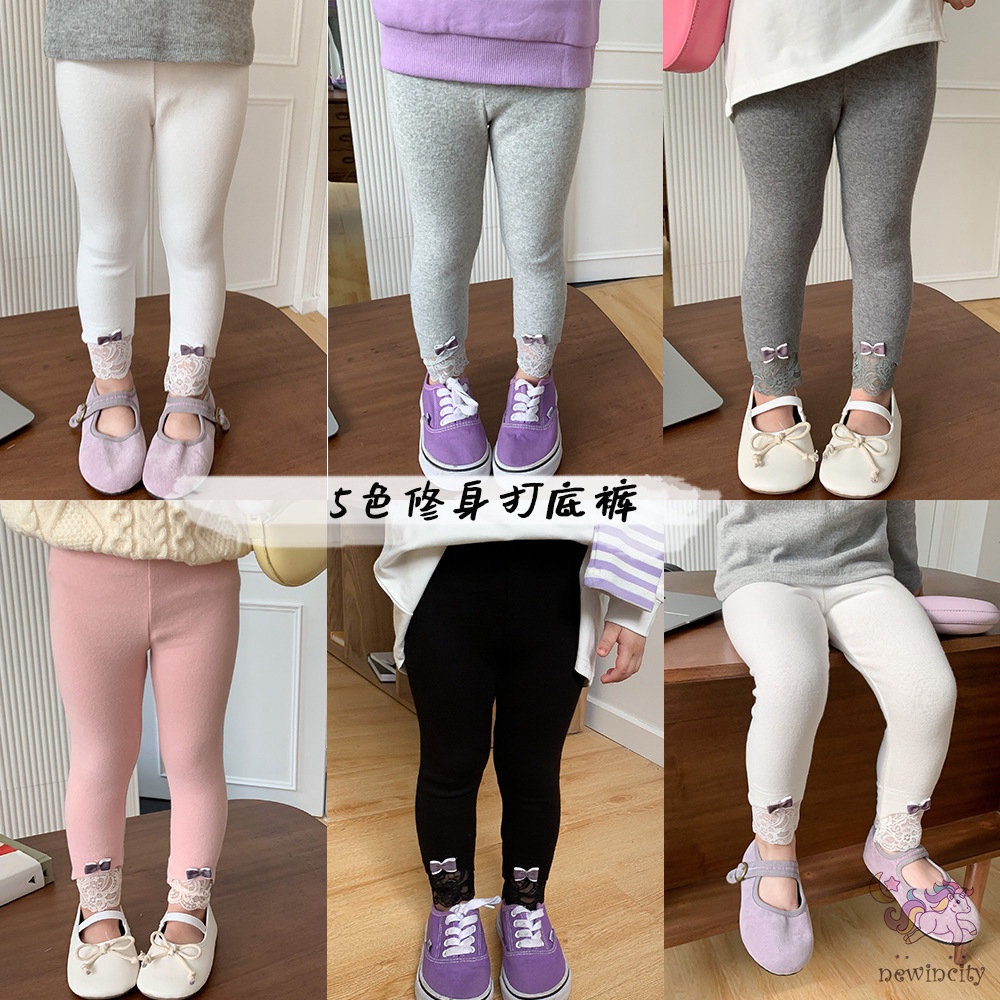 Quần Legging Lưng Thun Co Dãn Phong Cách Hàn Quốc Cho Bé Gái