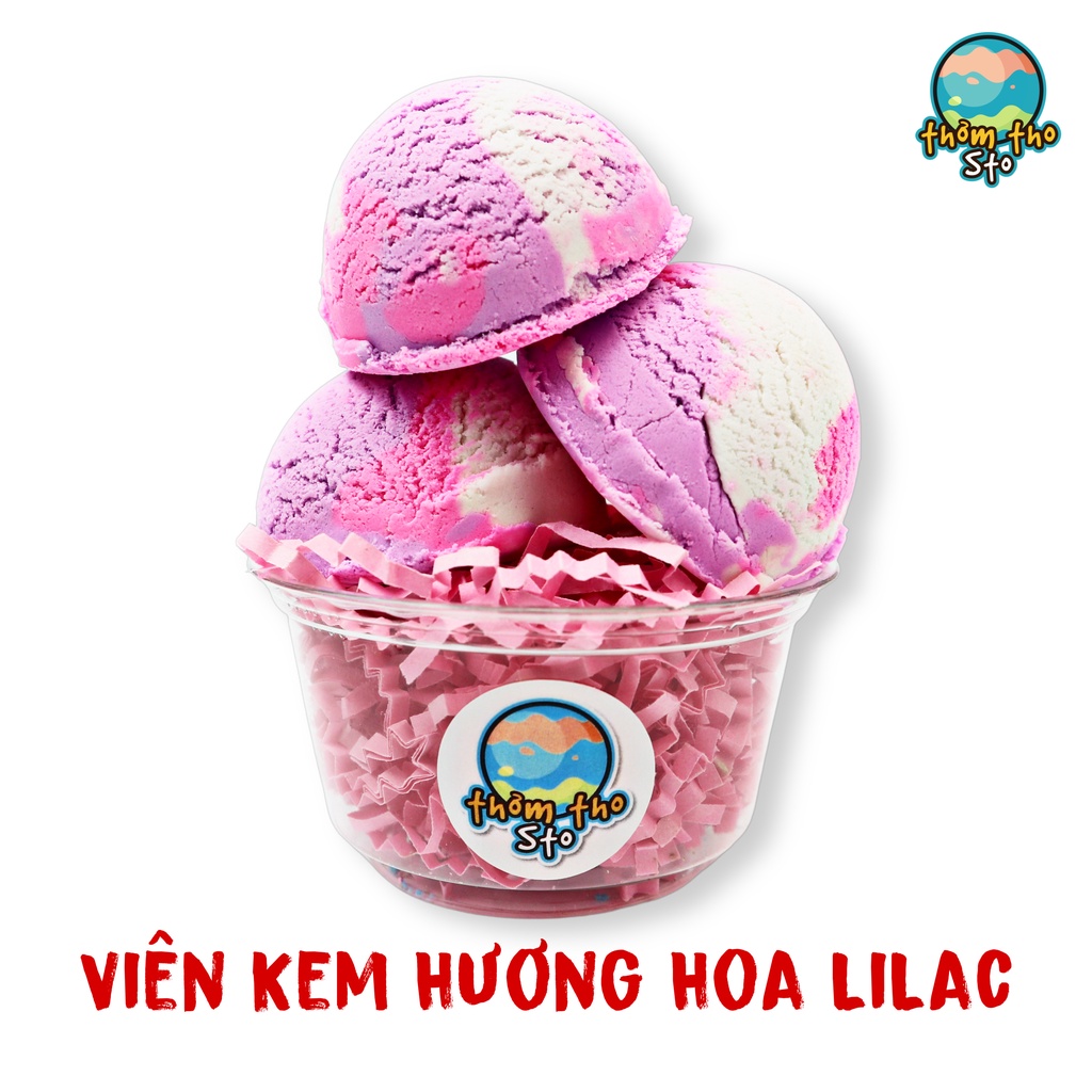 Viên kem tạo bọt bồn tắm bồng bềnh hương HOA LILAC nhiều bọt mềm da, bubble scoop, 80, 160, 240 gram