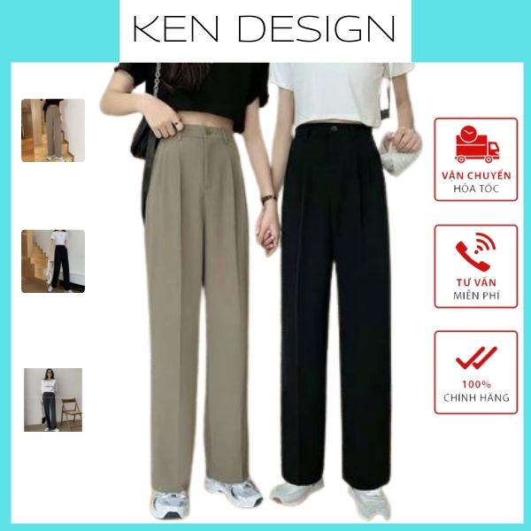 Quần Âu Nữ Hàn Quốc Ống Rộng Thời Trang Chất Vải Dày Dặn Trẻ Trung