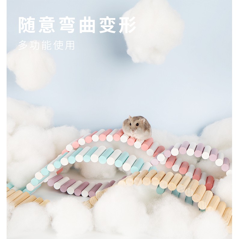 [ĐỦ 3 SIZE ] thang gỗ màu dành cho hamster/sóc/đuôi mập/dumbo/rat