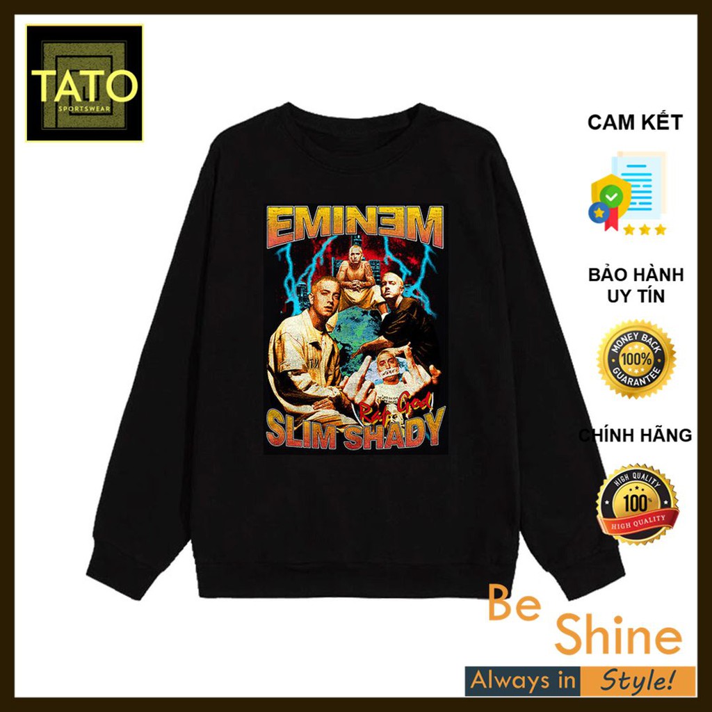 Áo Sweater Eminem Slim Shady - Áo Nỉ Da Cá Dài Tay Hip Hop Unisex Form Rộng - TATO Unisex Clothing