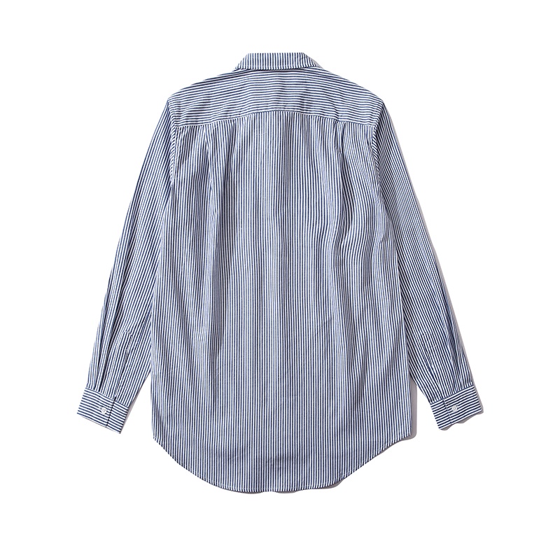 ❤❀  ❤ Áo Sơ Mi Tay Dài Vải Cotton Kẻ Sọc Thêu Hình Trái Tim Thời Trang Cho Các Cặp Đôi