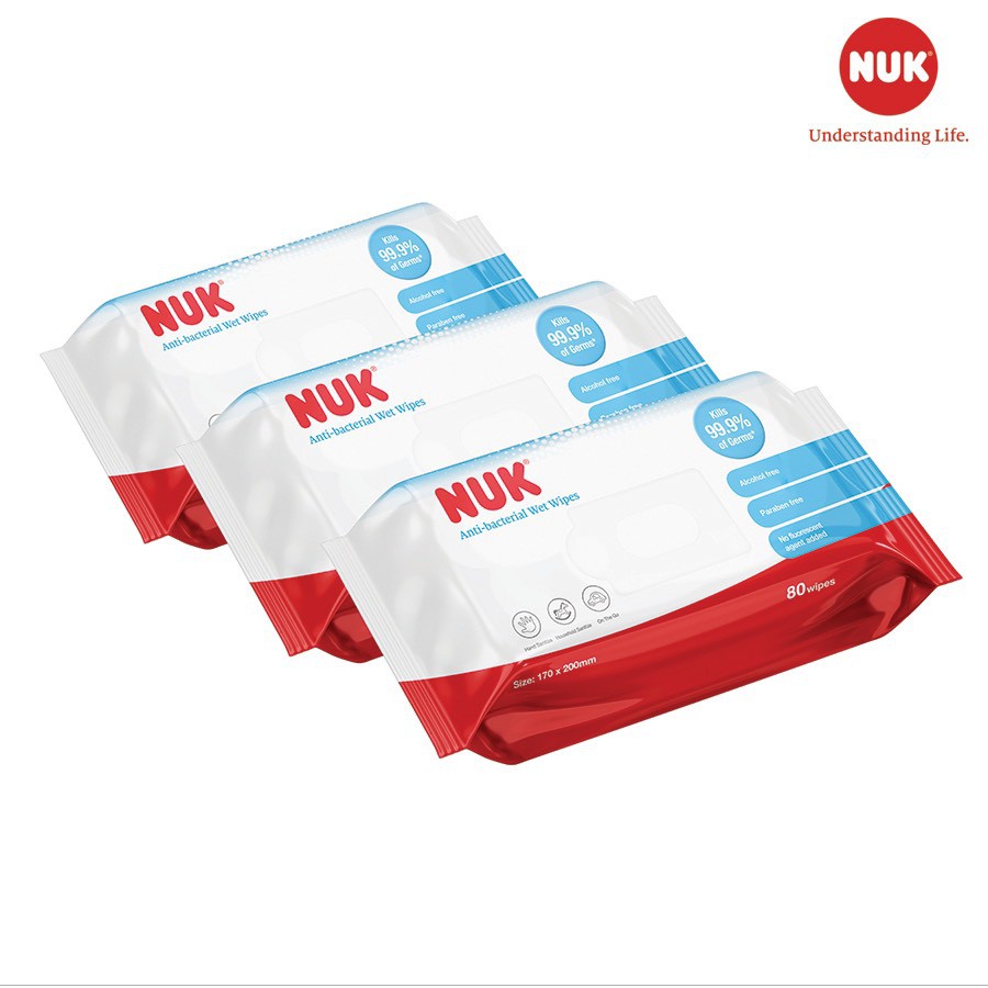 KHĂN ƯỚT DIỆT KHUẨN NUK KHÔNG CHỨA CỒN-GÓI 80 TỜ/20 TỜ