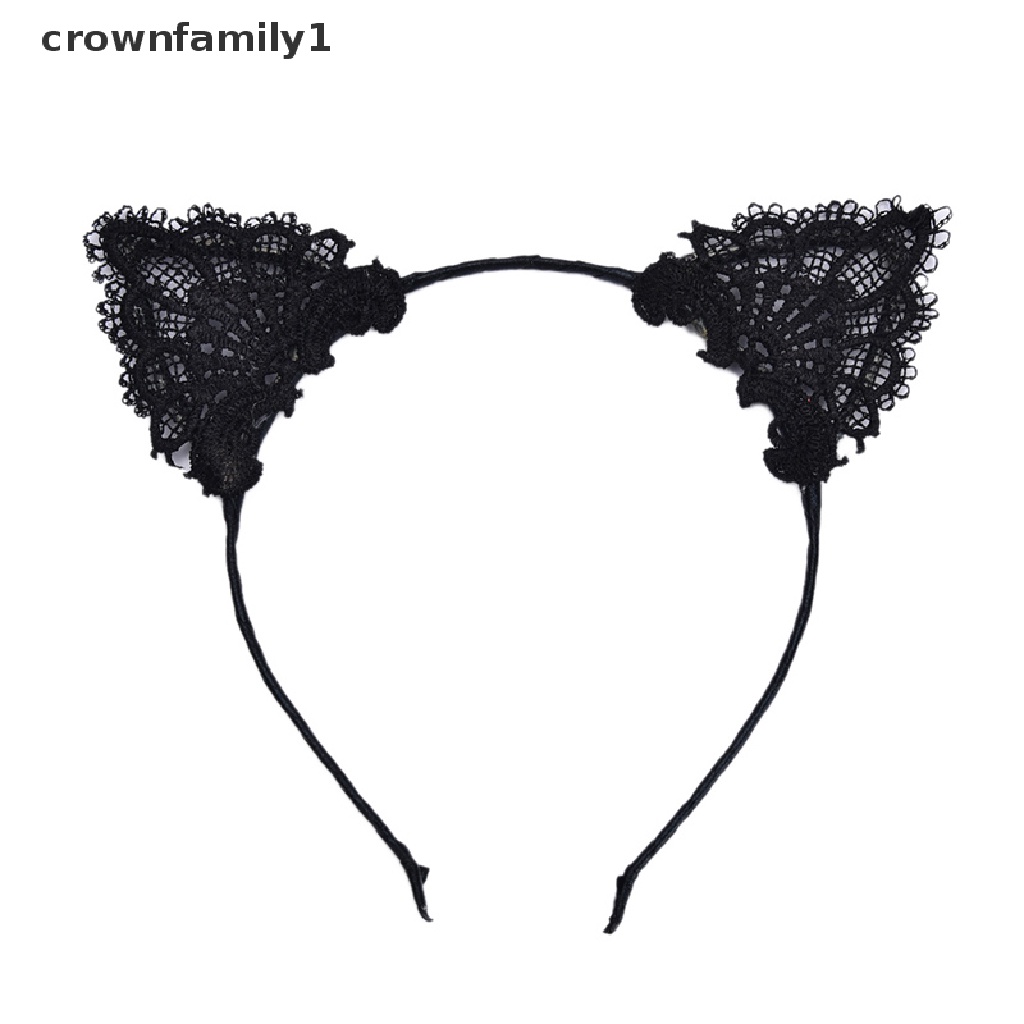 Băng Đô Tai Mèo Phối Ren Hóa Trang Tiệc Tùng Dễ Thương Dành Cho Bạn Nữ [crownfamily1]