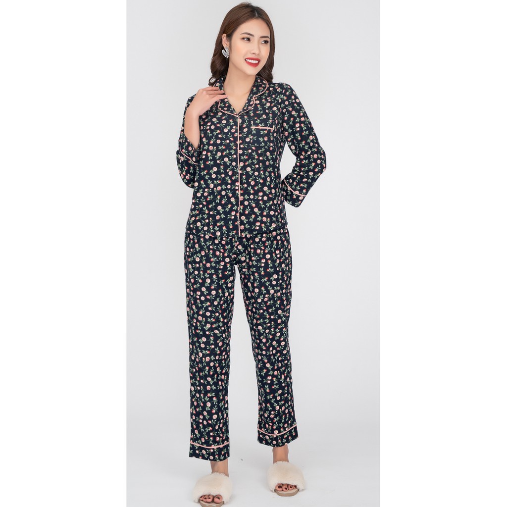 Bộ pijama cotton cà bông Hoa Việt