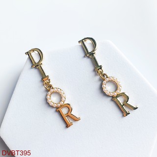 Bông tai dài hình chữ DIOR đính đá xinh - DVBT395