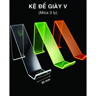 10 kệ đế mica trong suốt đa năng, trưng bày giày dép 3 kiểu dáng chữ v