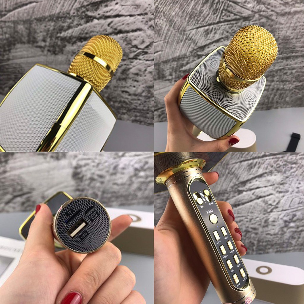 Micro Karaoke Bluetooth Ys-91, Hát Karaoke Bass Chuẩn, Lọc Tạp Âm, Hút Âm Tốt, Âm Thanh Trung Thực, Độ Ấm Cao