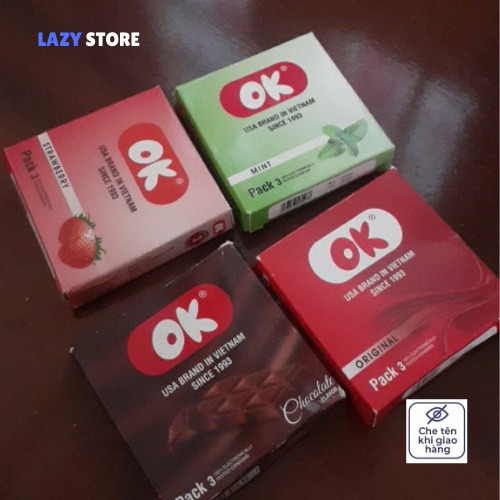 Bao Cao Su OK Hàng Việt Nam Chất Lượng Cao, Combo bốn mùi hương Ngọt ngào ( Hộp 4 Cái đủ mùi hương) )