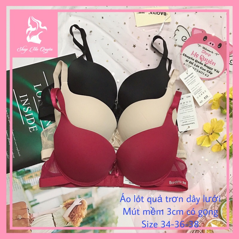 Áo lót, áo ngực quả vát dây lưới TRAI ỪM, mút siêu mềm 3cm có gọng nâng ngực thần thánh