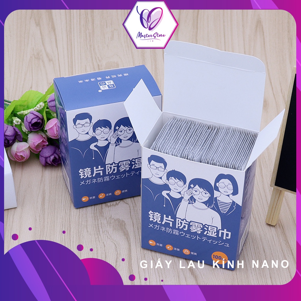 Hộp 100 miếng Khăn giấy Lau kính, camera, màn hình chống bụi bẩn, vân tay, hơi nước Master Store