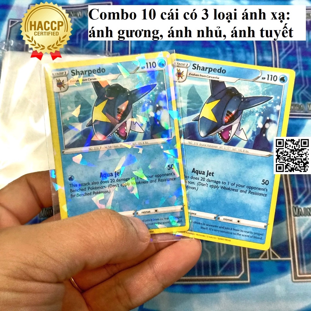 Combo 10 cái Sleeves bảo vệ bài phản quang bọc bài yugioh Pokemon đựng thẻ bài postcard photocard idol anime 1680