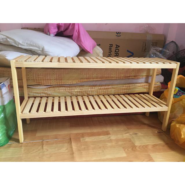 [Mã LIFEBKA5 giảm 10% tối đa 1 Triệu đơn 500k] Kệ Dép 2 Tầng 100cm - Kệ Giày Dép Gỗ Đa Năng