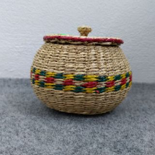 Hộp cói tròn có nắp