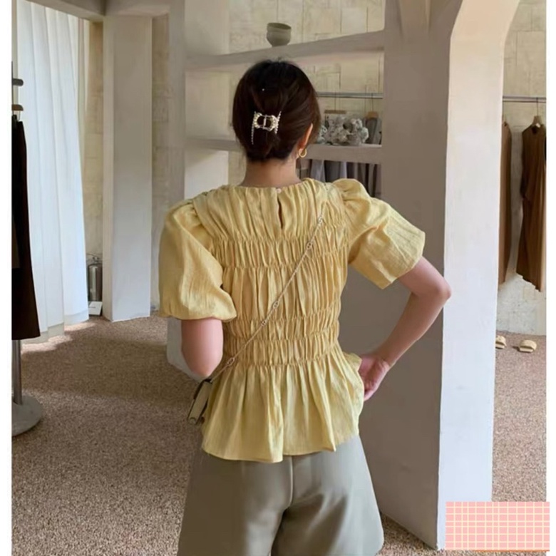 [Mã FAMARAL1 giảm 10K đơn 50K] Áo thun nữ kiểu bo chun • 2ENDSHOP | BigBuy360 - bigbuy360.vn