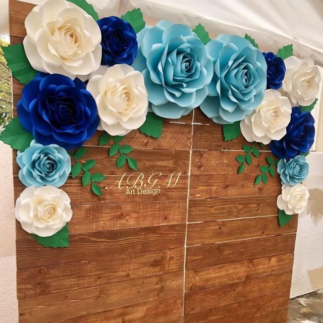 Hoa giấy trang trí backdrop