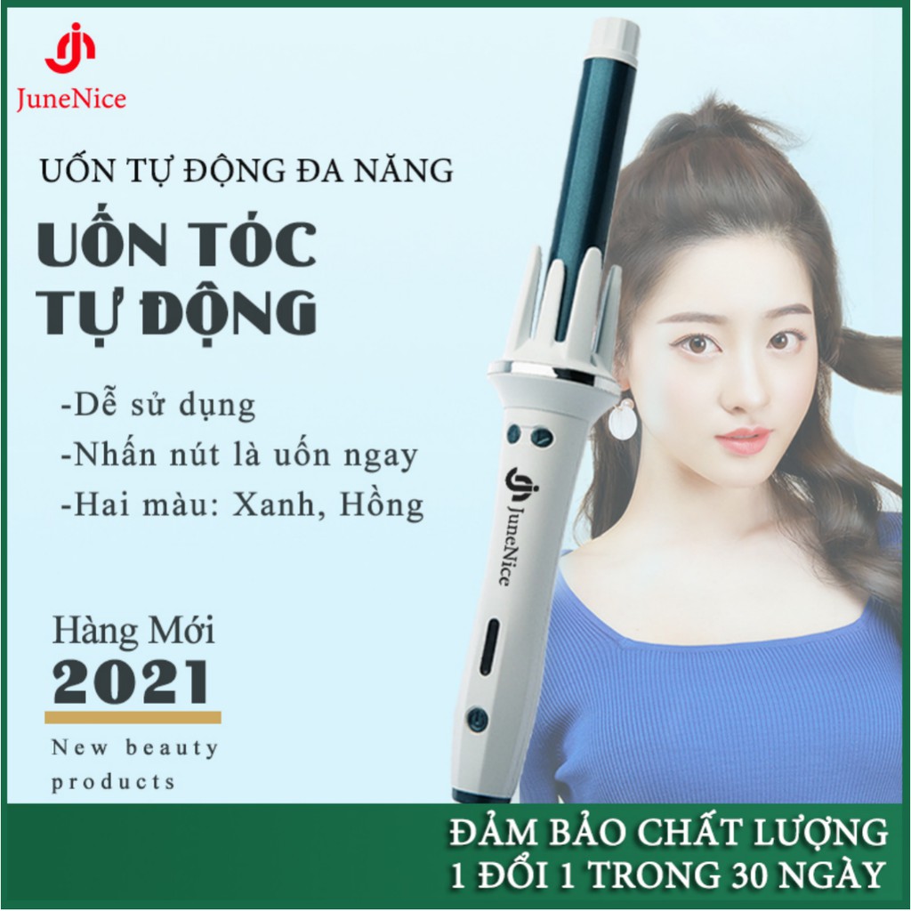 Máy uốn tóc tự động tạo nếp đơn giản dễ dàng, giúp tóc trở nên tự nhiên hơn với PTC làm nóng tốt máy uốn JN June Nice