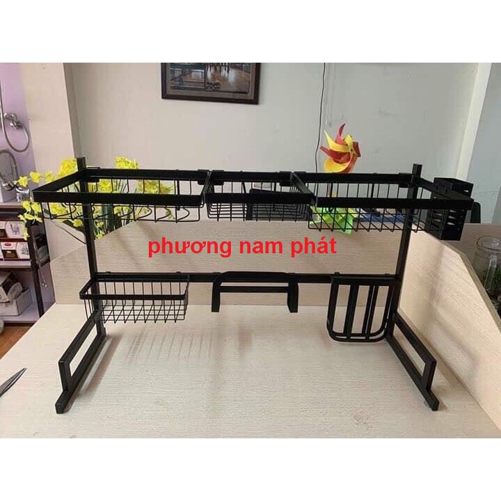 [KỆ ĐẸP VÀ CHẮC CHẮN] Kệ Chén Đa Năng LEKUTE THÔNG MINH ĐẶT TRÊN CHẬU 2 HỘC Giá Để Bát Đũa 85cm sơn tĩnh điện 5 lớp