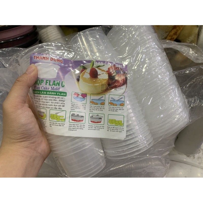 Combo 50, 100 Hũ làm caramen, flan nhựa có nắp