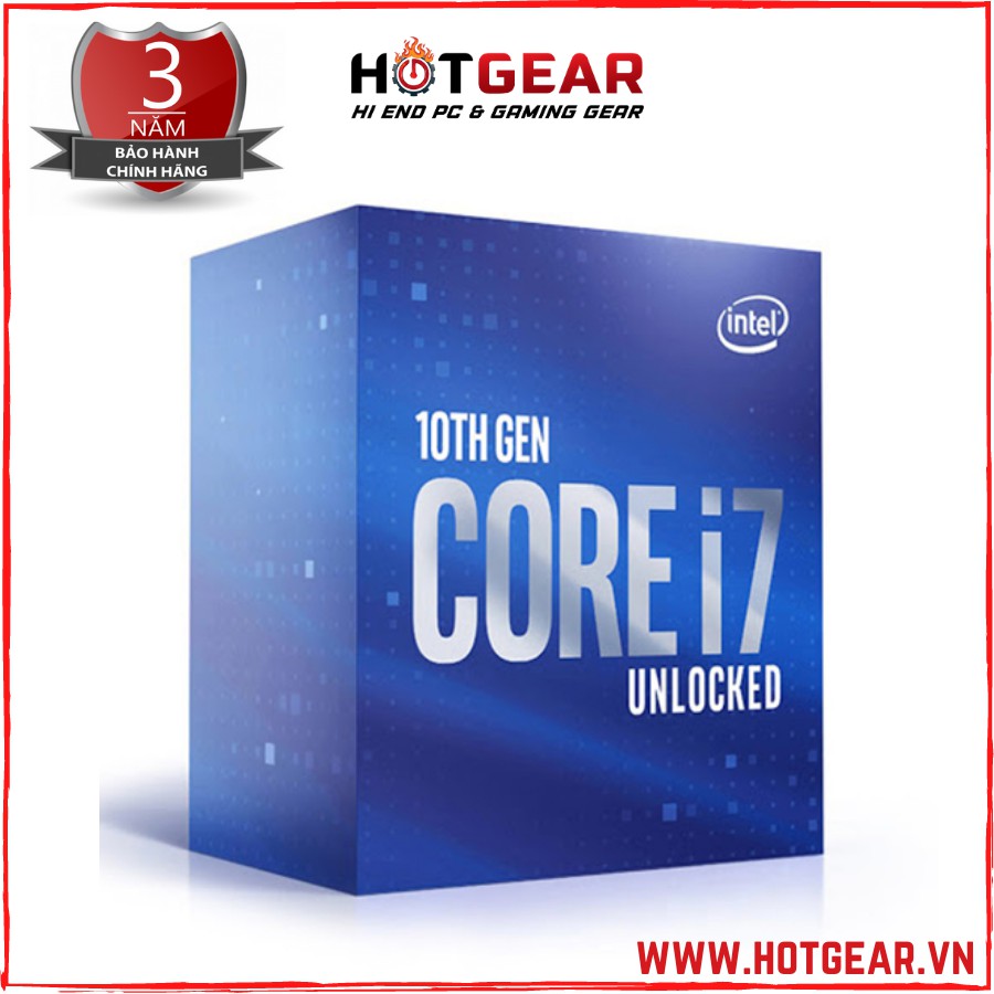 Bộ vi xử lý Intel Core i7 10700K (3.8GHz turbo up to 5.1GHz, 8 core 16 Threads , 16MB Cache) Box bảo hành 36T