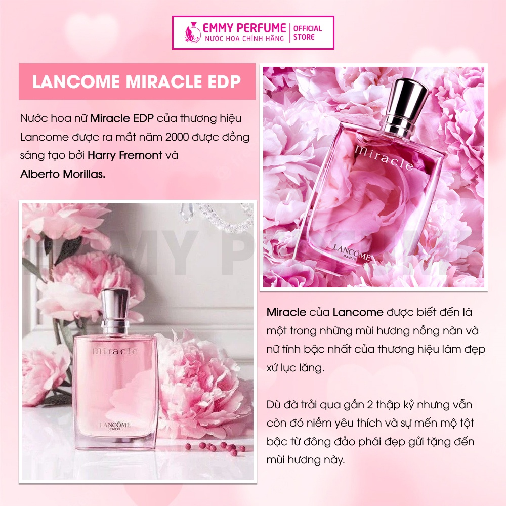 Nước hoa nữ Lancome Miracle Hương thơm nhẹ nhàng Hiện đại, Thanh lịch, Nữ tính EmmyPer