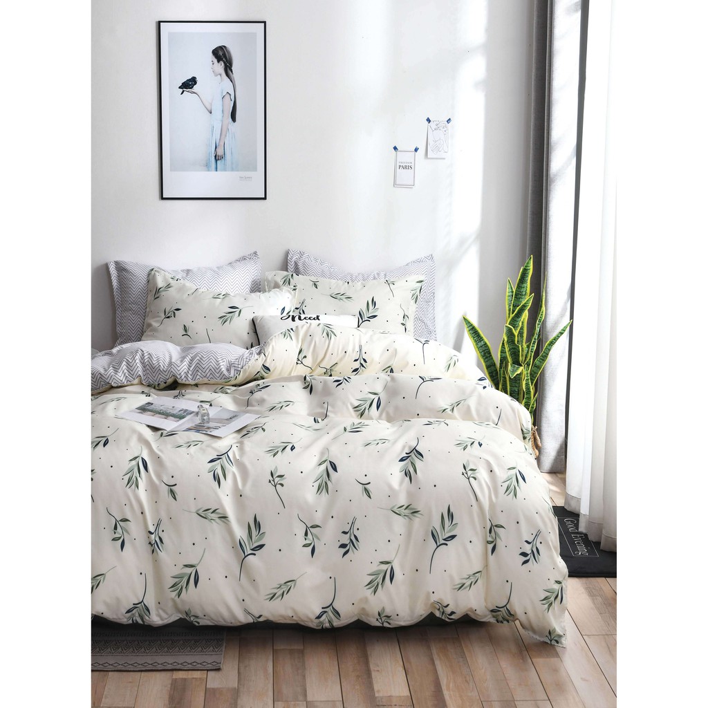 Bộ Chăn Ga Giường Accasa 03-05 Món Cotton Poly Flowers 550 Sợi Chống Phai Nhăn Xù Lông Malaysia Chính Hãng Độc Quyền