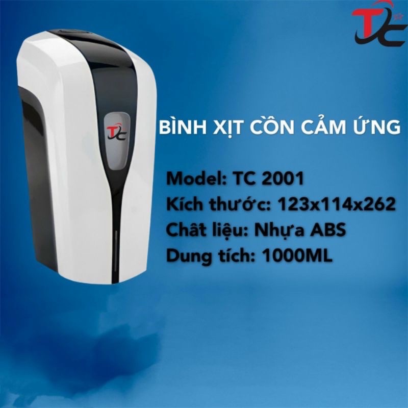 Bình đựng xà phòng cồn khô 80 90 độ sát khuẩn treo tường cảm ứng đầu phun sương 1000ml Automatic Soap