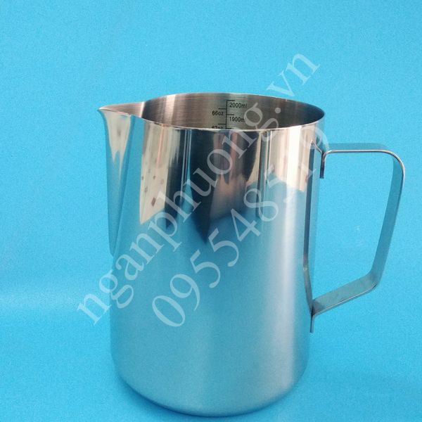 CA INOX CÓ VẠCH CHIA 2 LIT, CA ĐÁNH SỮA INOX 2000 ML