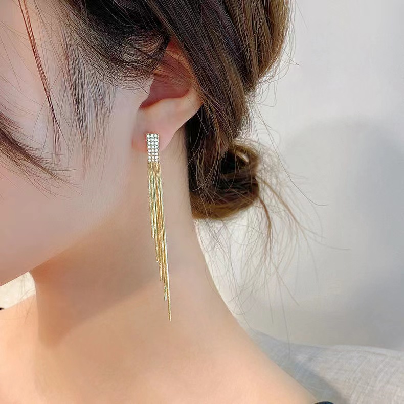 iF YOU Đôi Khuyên Tai Hợp Kim Đính Đá Phong Cách Cổ Điển Cho Nữ