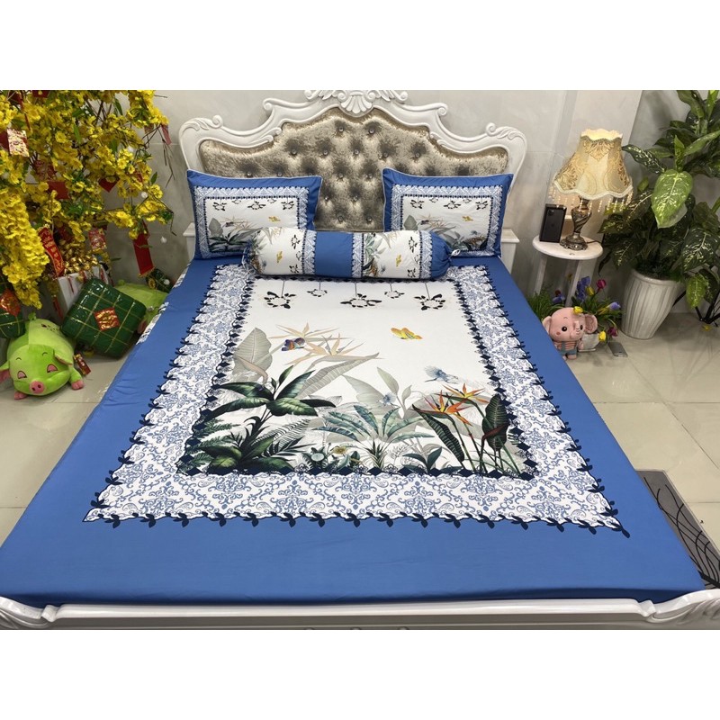 ga gối thun lạnh 5D cao cấp ( 3 màu)