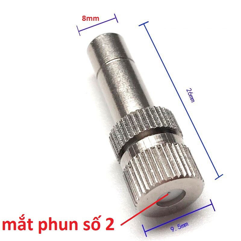 Béc phun sương inox số 2-3-5-6-7-8 tưới lan/rau/ hoa