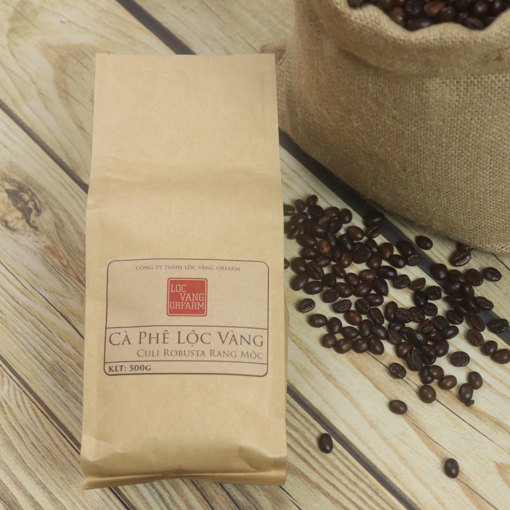 Cà Phê Lộc Vàng CULI ROBUSTA RANG MỘC Nguyên Chất Cafe Rang Xay Bột Pha Phin Và Nguyên Hạt 500g | BigBuy360 - bigbuy360.vn