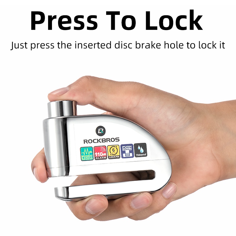 Rockbros Dây Khóa Xe Đạp / Xe Máy Điện 110db 6MM Chống Trộm Chống Thấm Nước