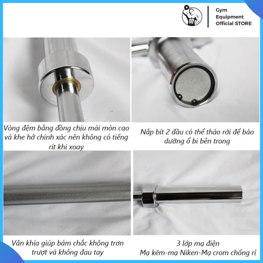 Thanh đòn tạ barbell ROGUE 2,2m & 2,01m thanh tạ đòn phi 50mm thép carbon chuẩn olympic tải đến 1500lb