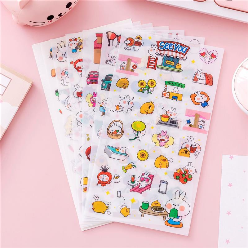 Sticker 6 Tấm Hàn Quốc Hơn 150 Hình Nhiều Mẫu Cực Dễ Thương và Tiện Dụng