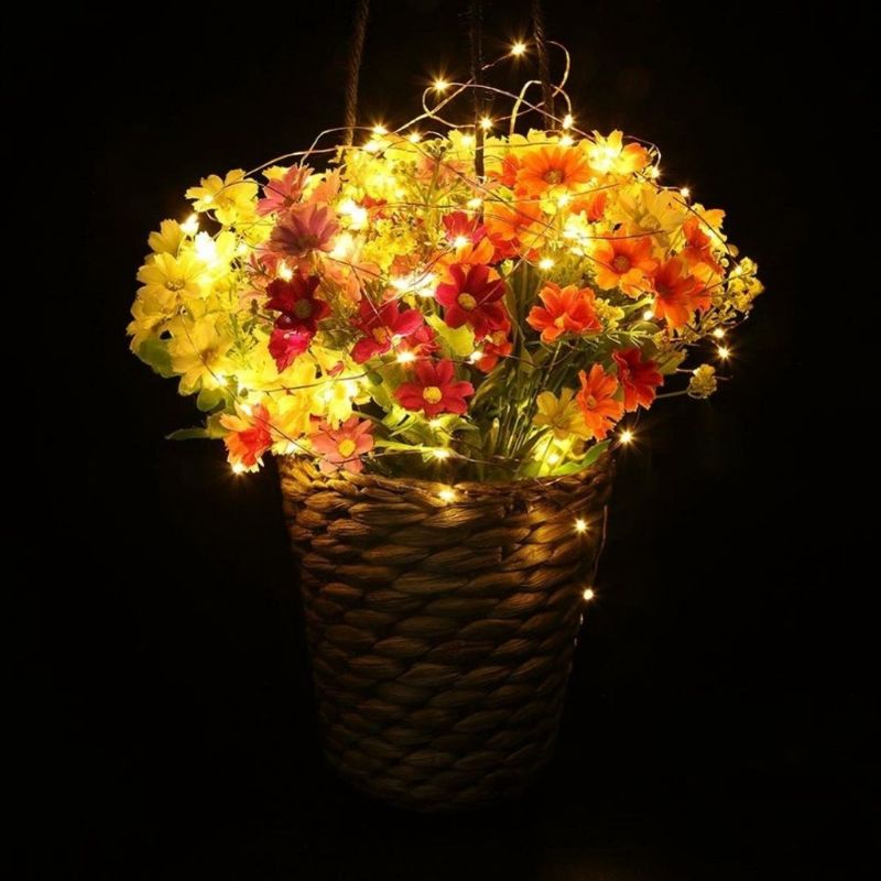 Đèn Led Đom Đóm 2 mét 20 bóng, 1 mét 10 bóng kèm pin giá sỉ dùng trang trí hộp quà, trang trí decor (m54)