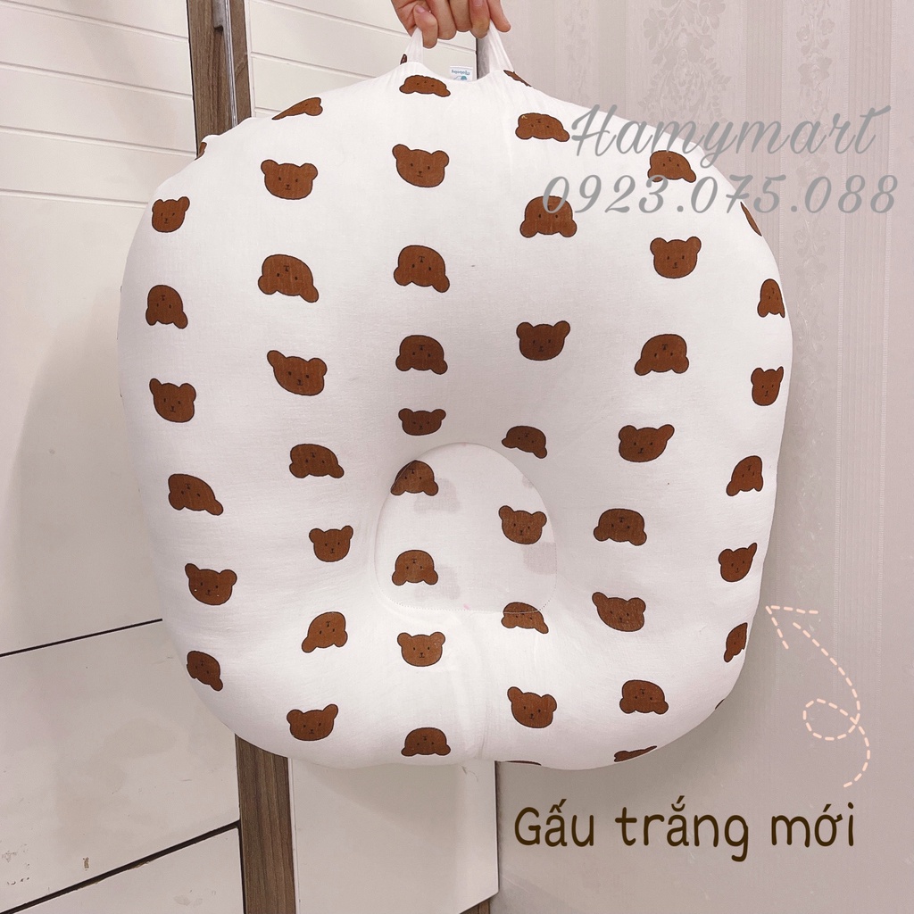 Gối chống trào ngược cho bé sơ sinh Hamymart vải xô muslin Organic cao cấp ( Ảnh thật)