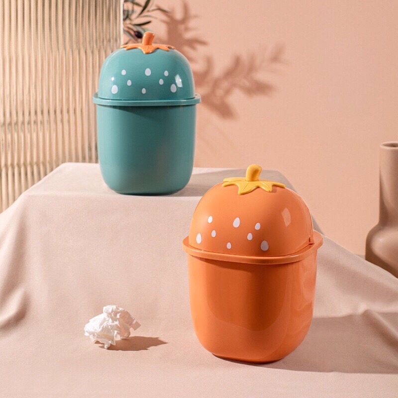 Thùng rác mini  SALE Thùng rác để bàn (size lớn ) mẫu mới cao cấp có nắp đậy -Decor phòng ngủ - bàn làm việc