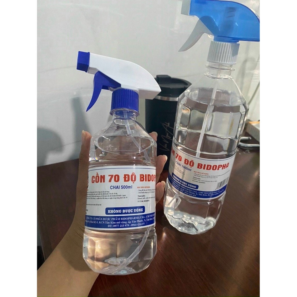 Cồn xịt sát khuẩn 500ml, cồn xịt khuẩn 70 độ có vòi xịt tiện lợi - CXK